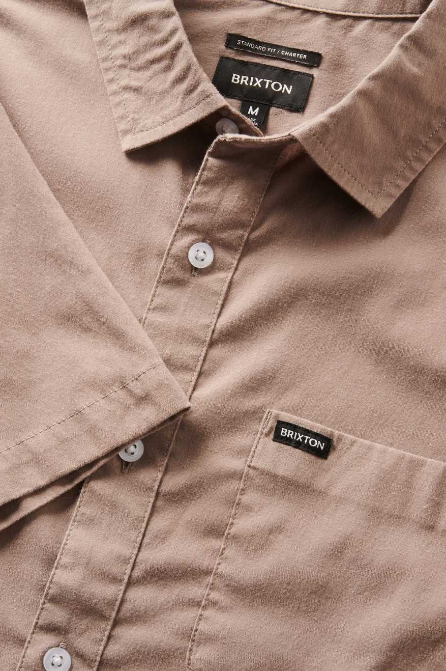 Charter Sol Wash S/S Woven Shirt - Cinder Grey Sol Wash