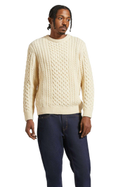 Pull en maille torsadée style pêcheur classique - Avoine