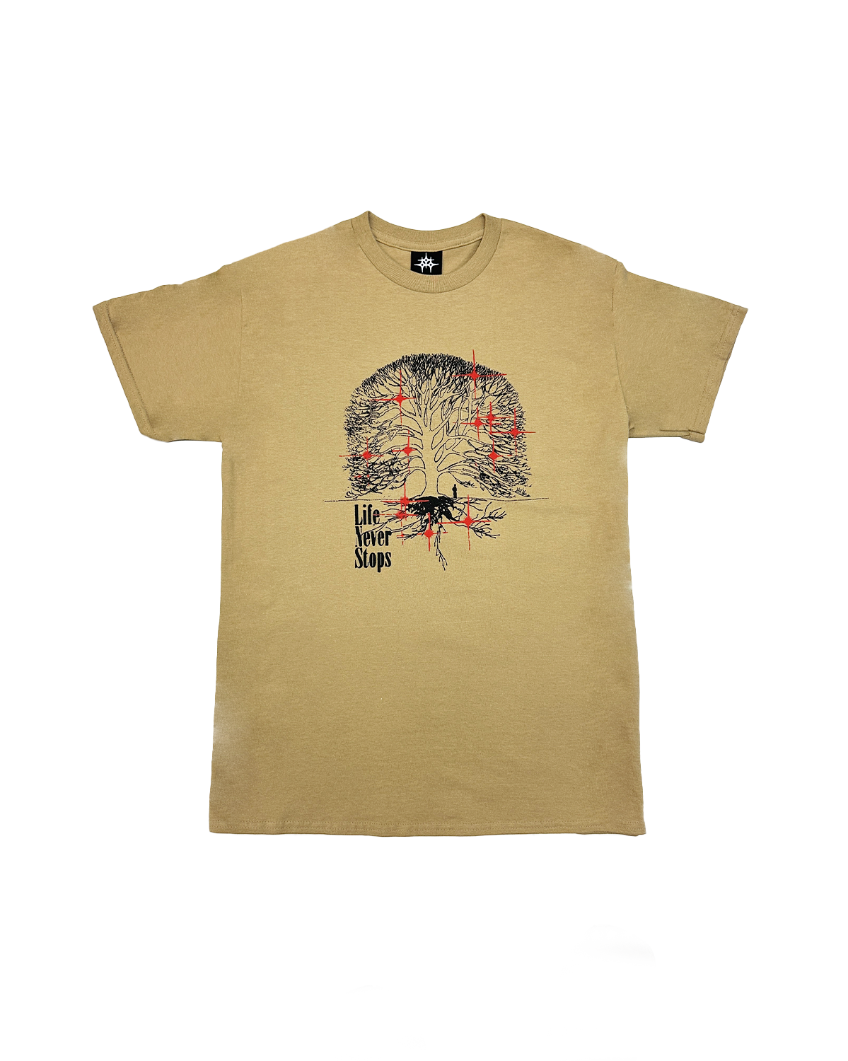 LifeNeverStops T-Shirt - Marron/Rouge