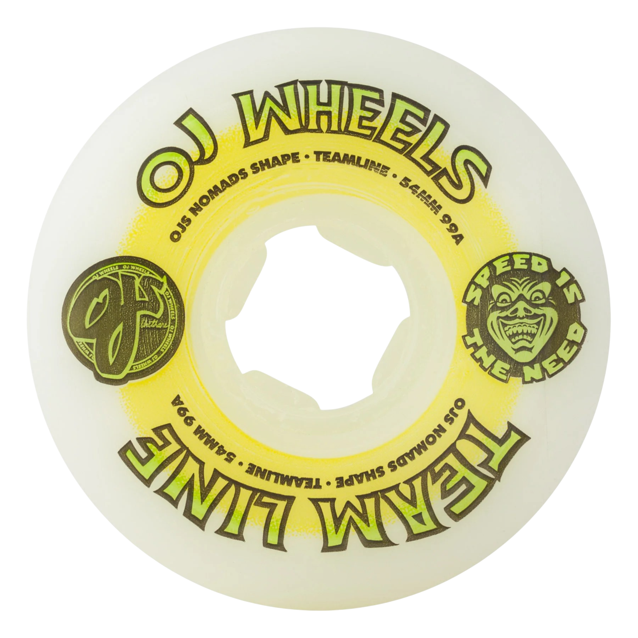 Team Line White Yellow/Green Roues 99A - 54mm