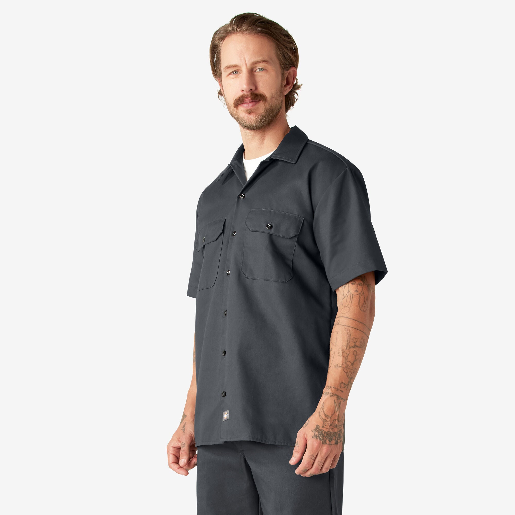 Short Sleeve Work Shirt - Charcoal Gray (CH)