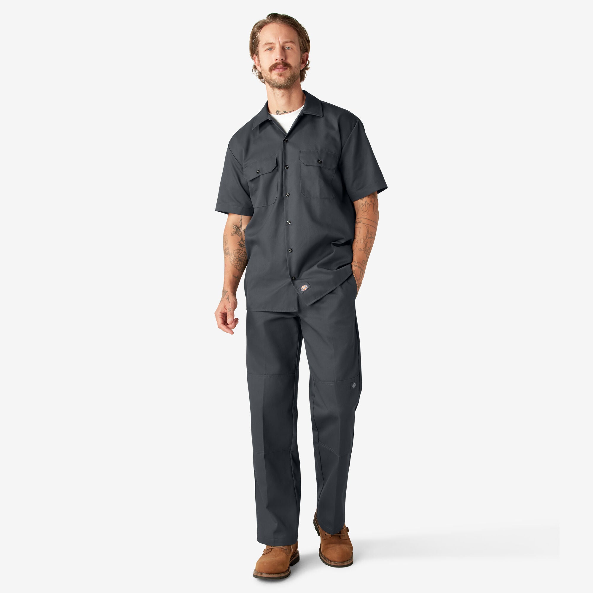 Short Sleeve Work Shirt - Charcoal Gray (CH)