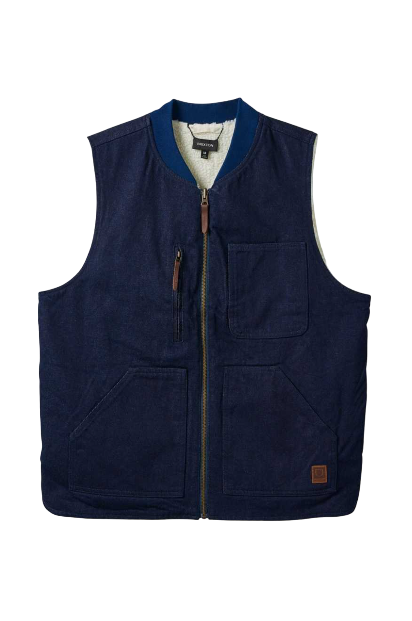 Builders Abraham Reversible Vest - Rinse Denim/Sherpa