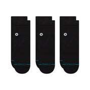 Icon Quarter Socks 3 Pack - Black