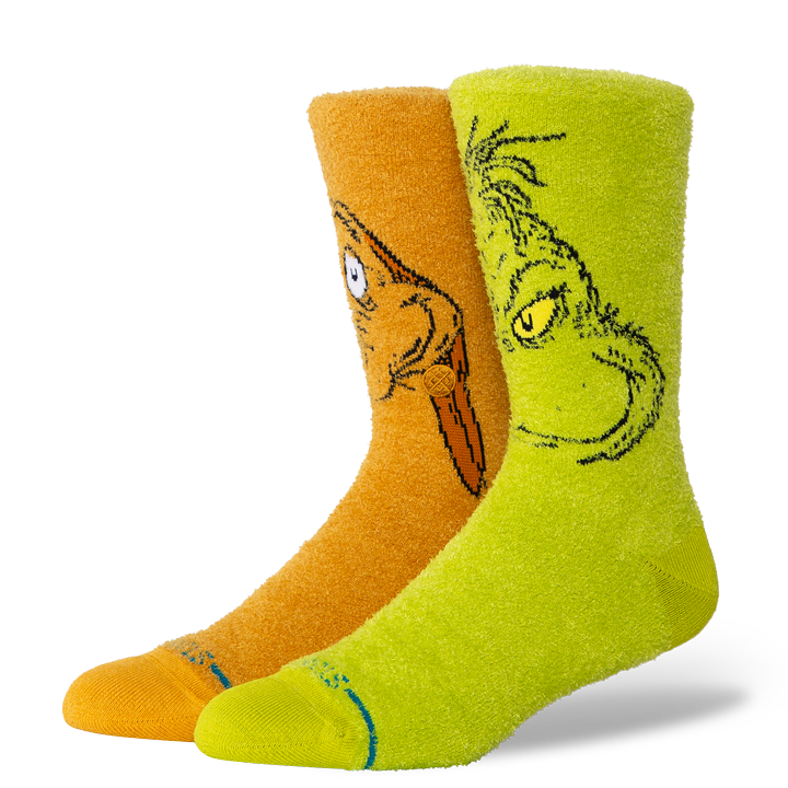 "The Grinch" Grinch And Max Crew Socks - Green