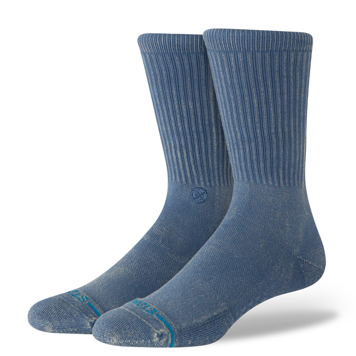 Icon Dyed Crew Socks - Sea Blue