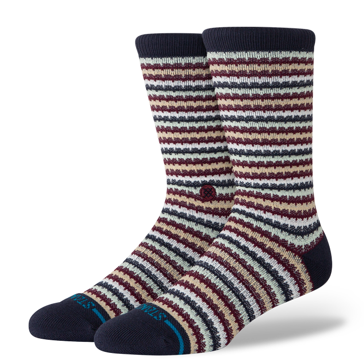 Chiclets Waffle Knit Crew Chaussettes - Bleu Marine