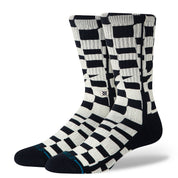 Wave Check Crew Chaussettes - Noir