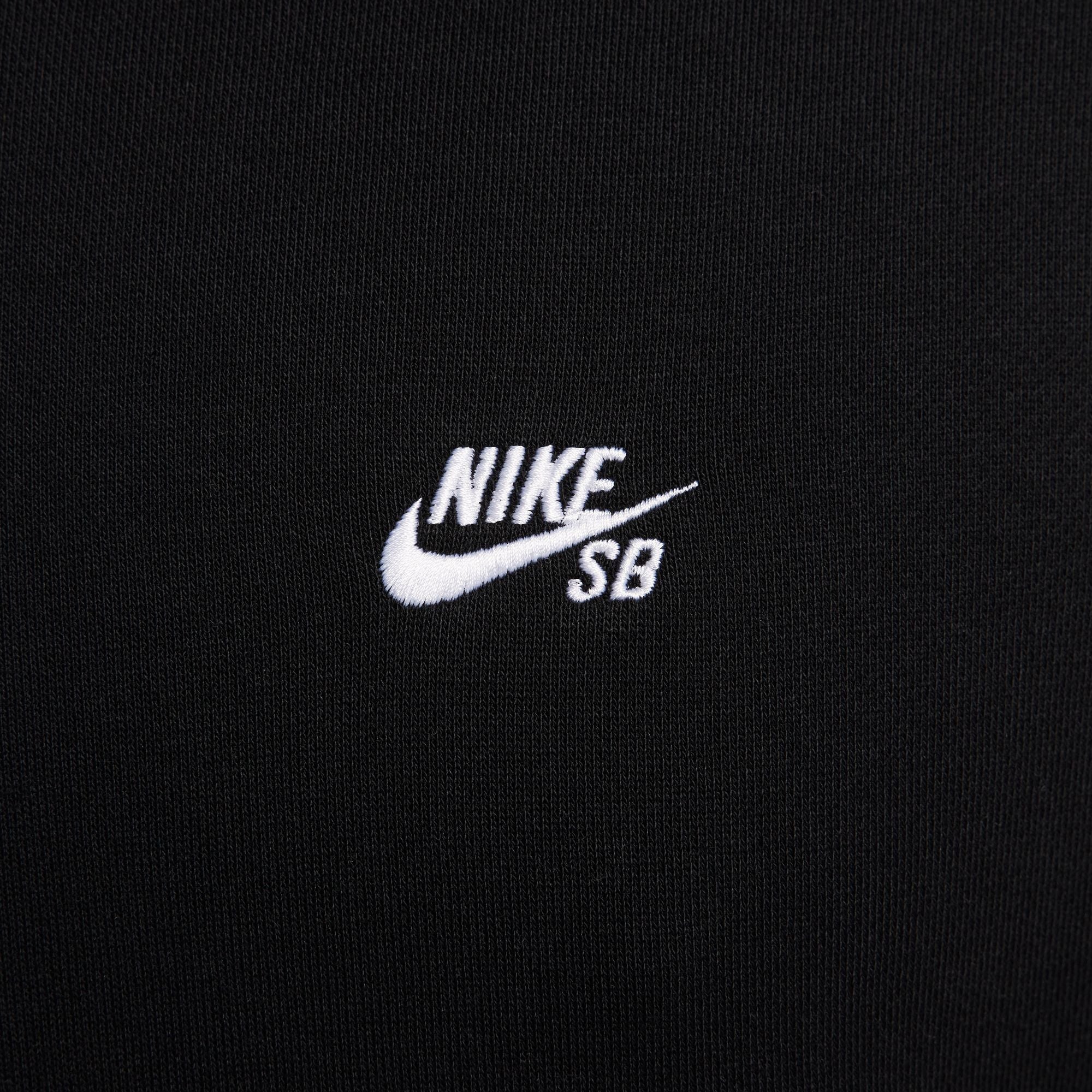 Fleece Pullover Skate Hoodie - Black/White