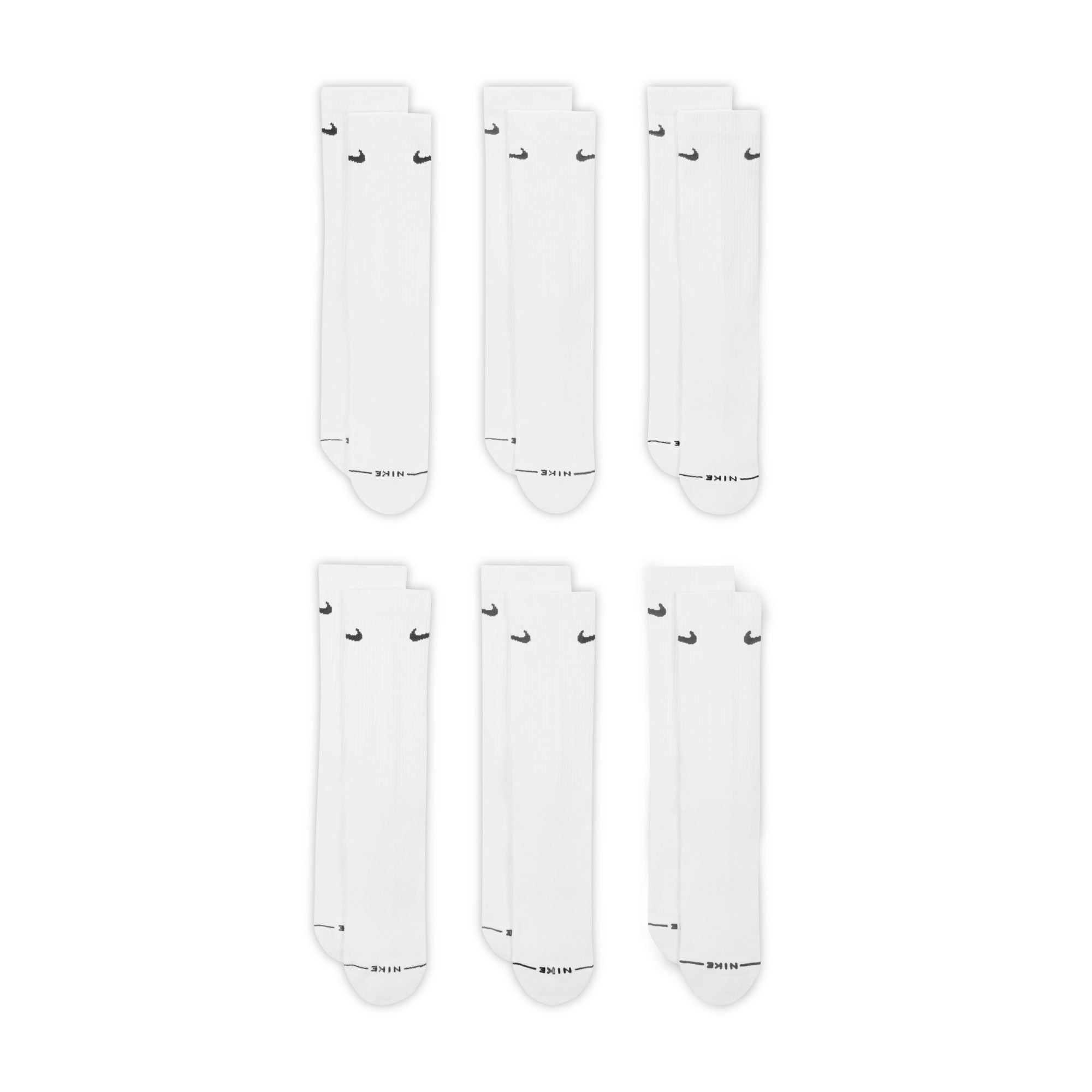 Everyday Elevated Crew Socks (6 Pairs) - White/Black