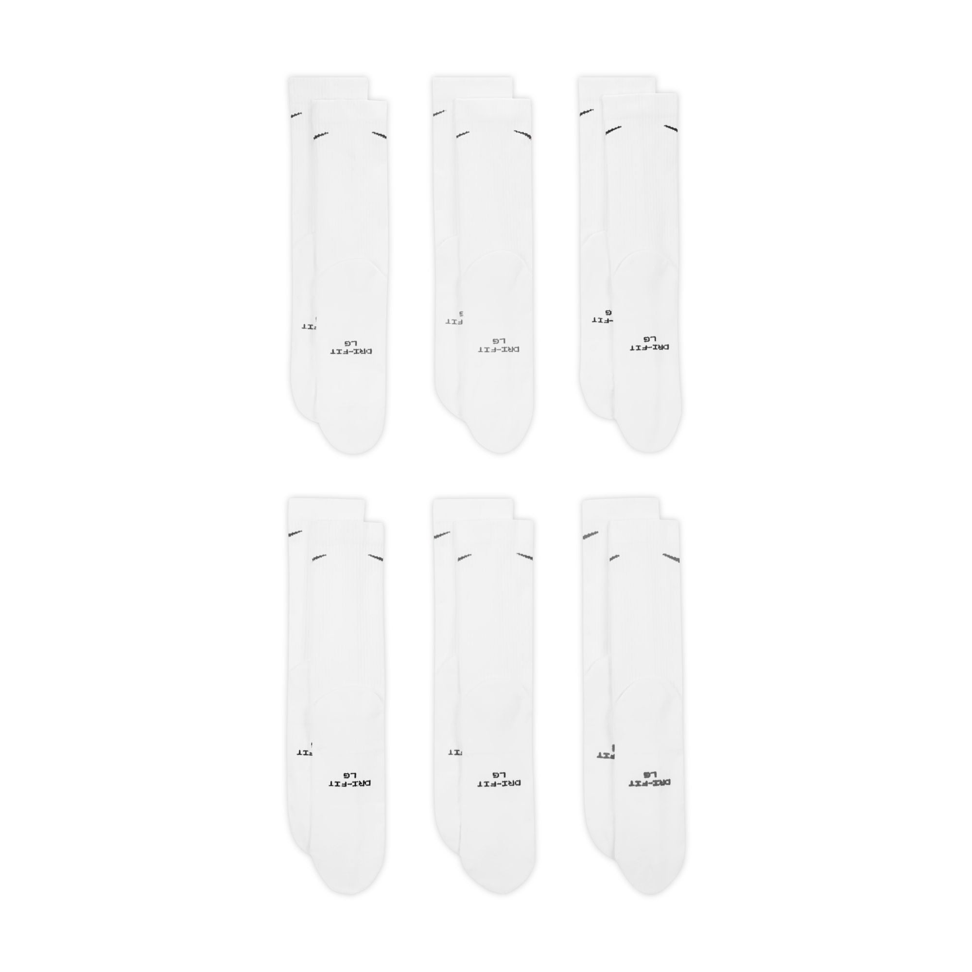 Everyday Elevated Crew Socks (6 Pairs) - White/Black