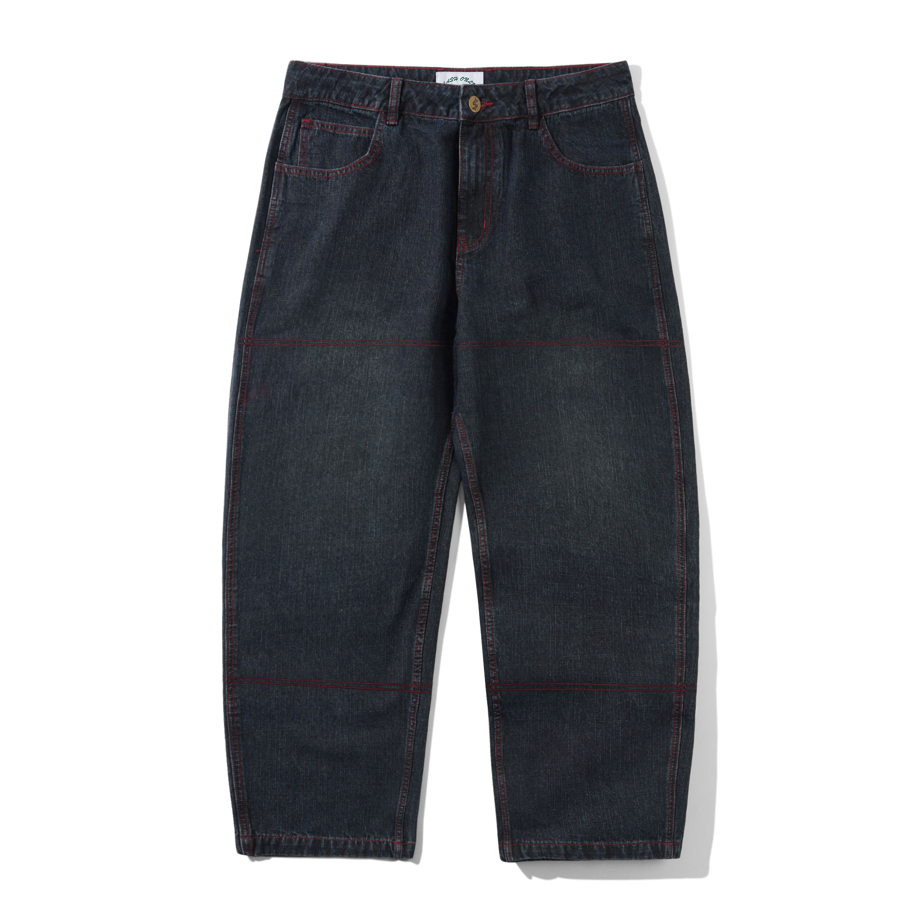 Aleka Jeans en Denim - Denim Délavé Strié
