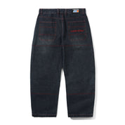 Aleka Jeans en Denim - Denim Délavé Strié