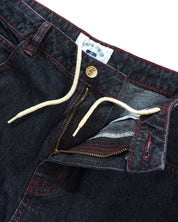 Aleka Jeans en Denim - Denim Délavé Strié