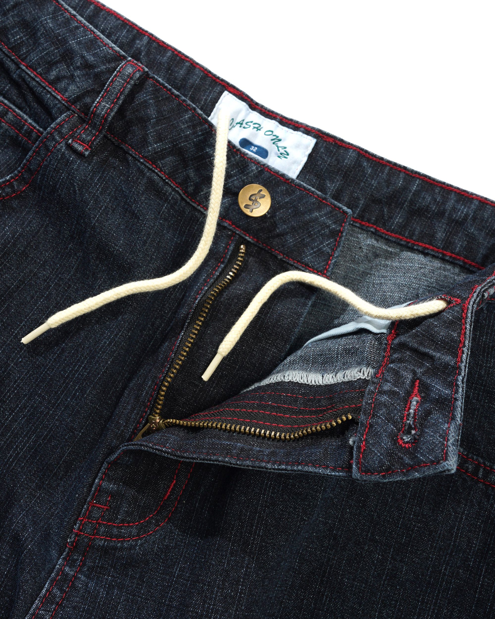 Aleka Jeans en Denim - Denim Délavé Strié