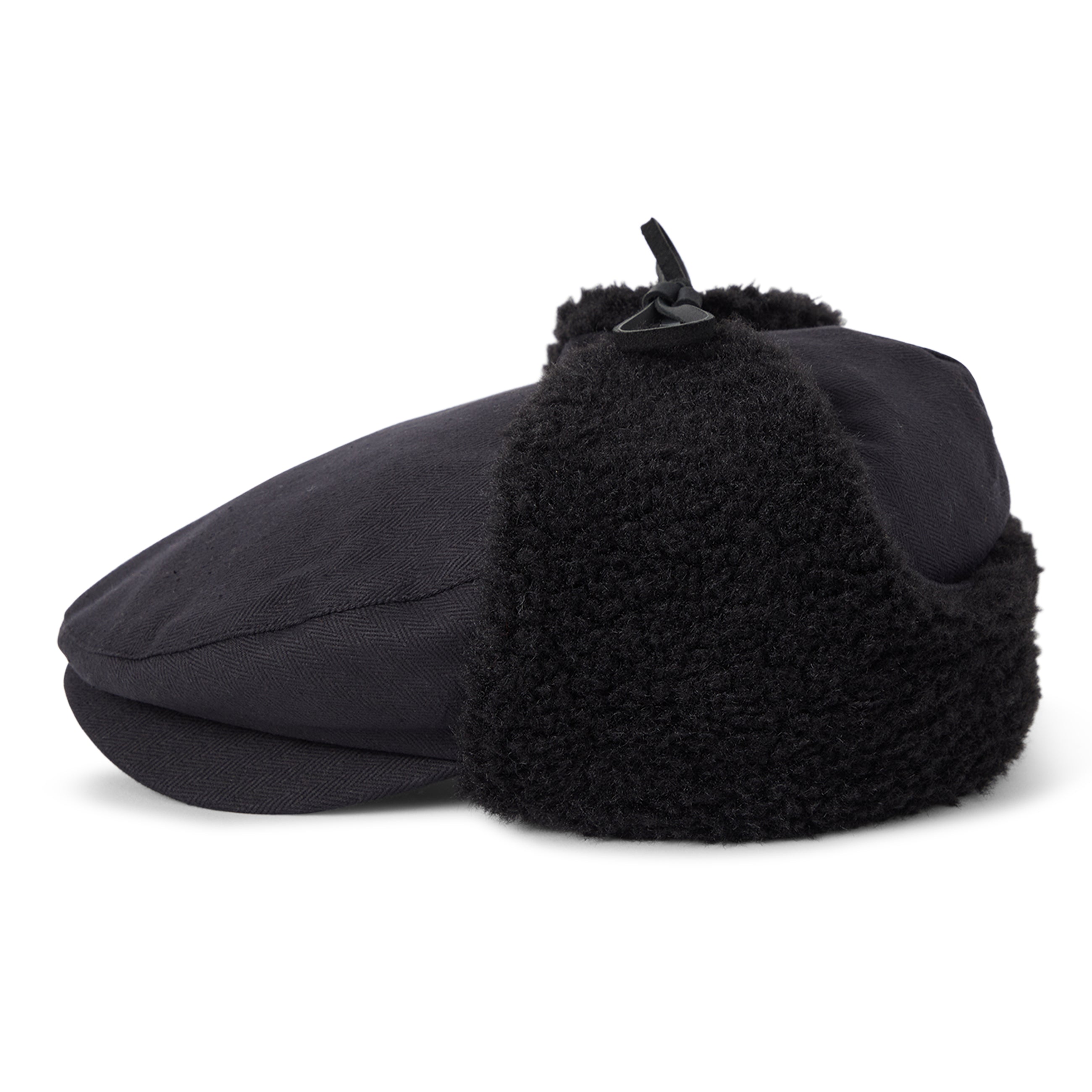 Barrel Earflap Snap Cap - Black/Black