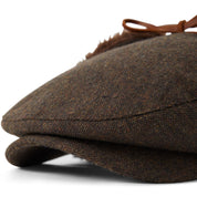 Barrel Earflap Snap Cap - Brown/Brown Tweed