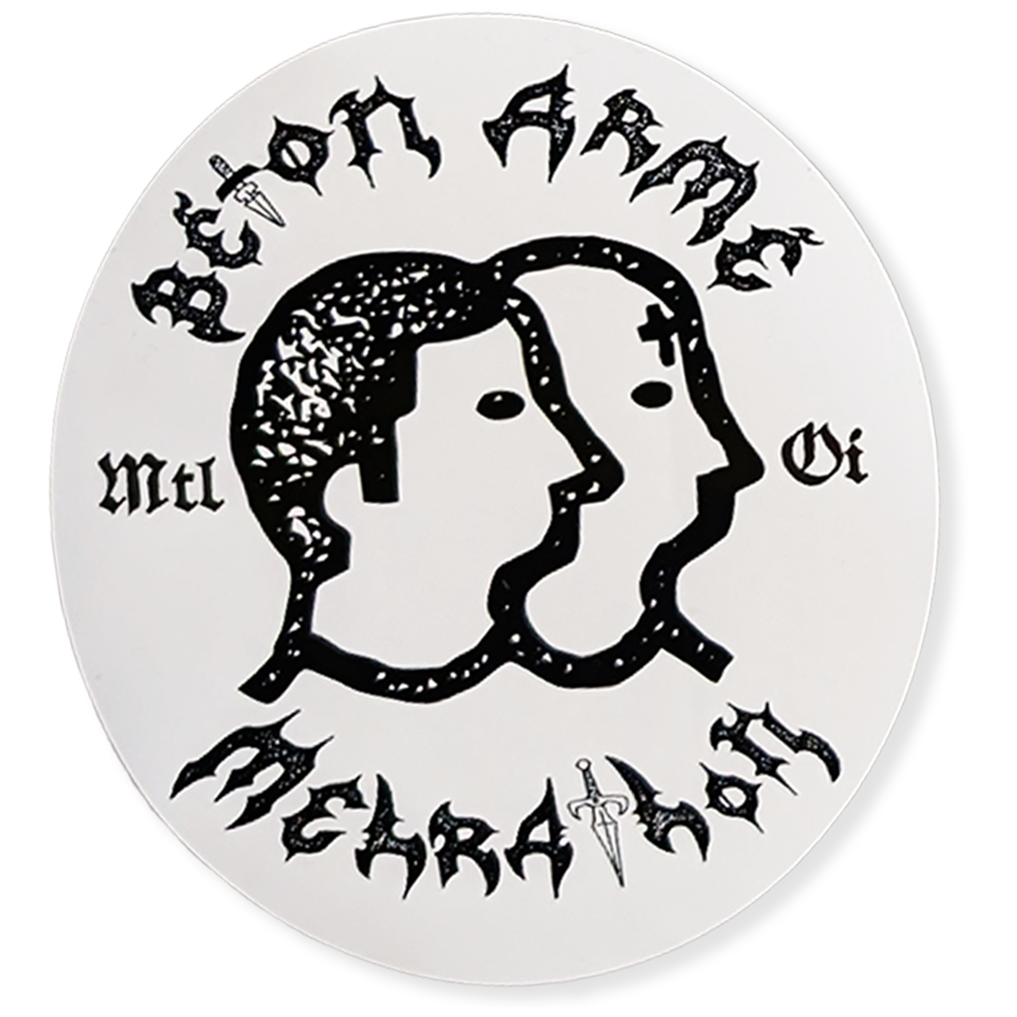 Mehrathon x Béton Armé Paquet d'autocollants Smash Racism - Noir/Blanc
