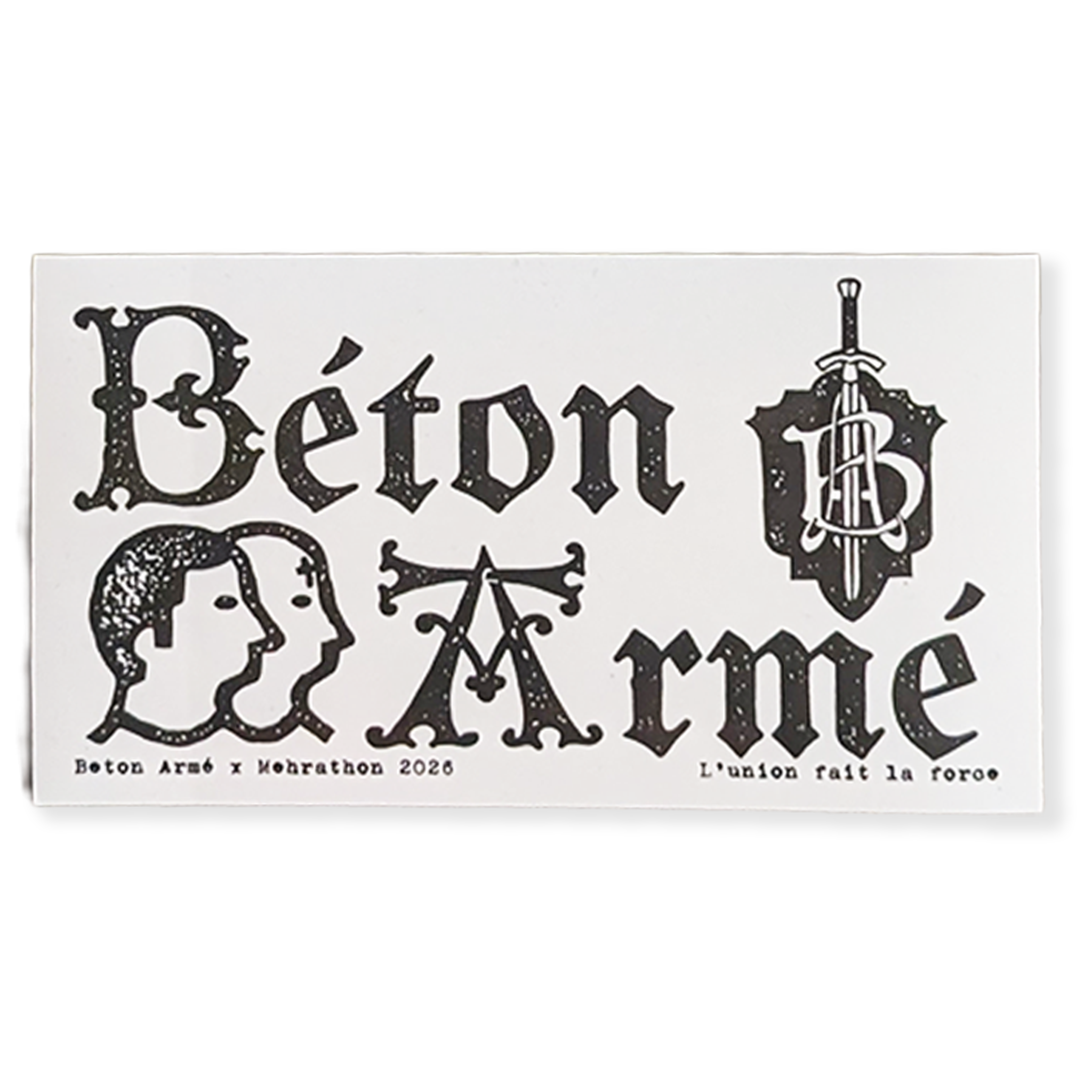 Mehrathon x Béton Armé Paquet d'autocollants Smash Racism - Noir/Blanc
