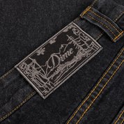 Straight Denim Pants - Black Washed