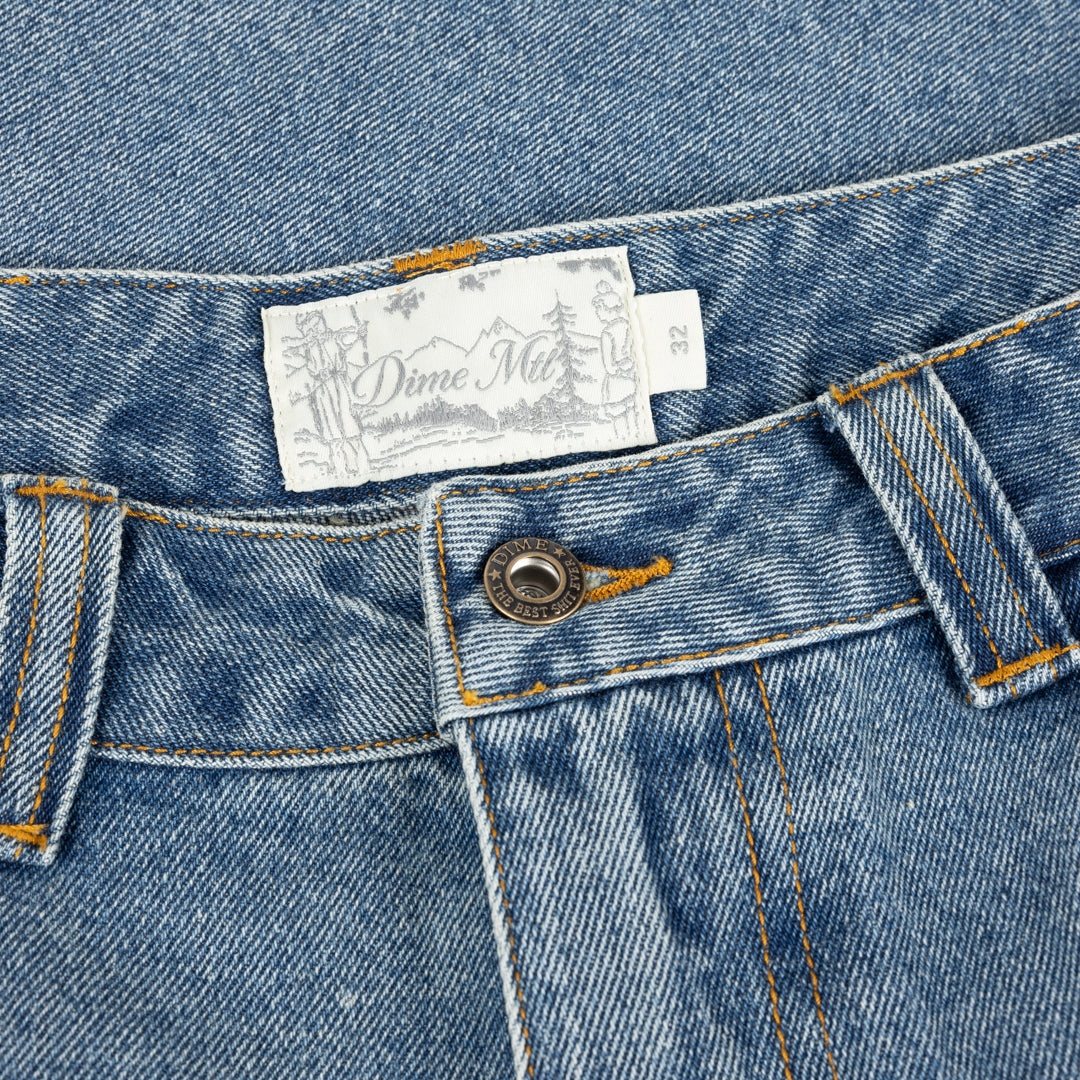 Baggy Denim Pants - Sandblasted Indigo