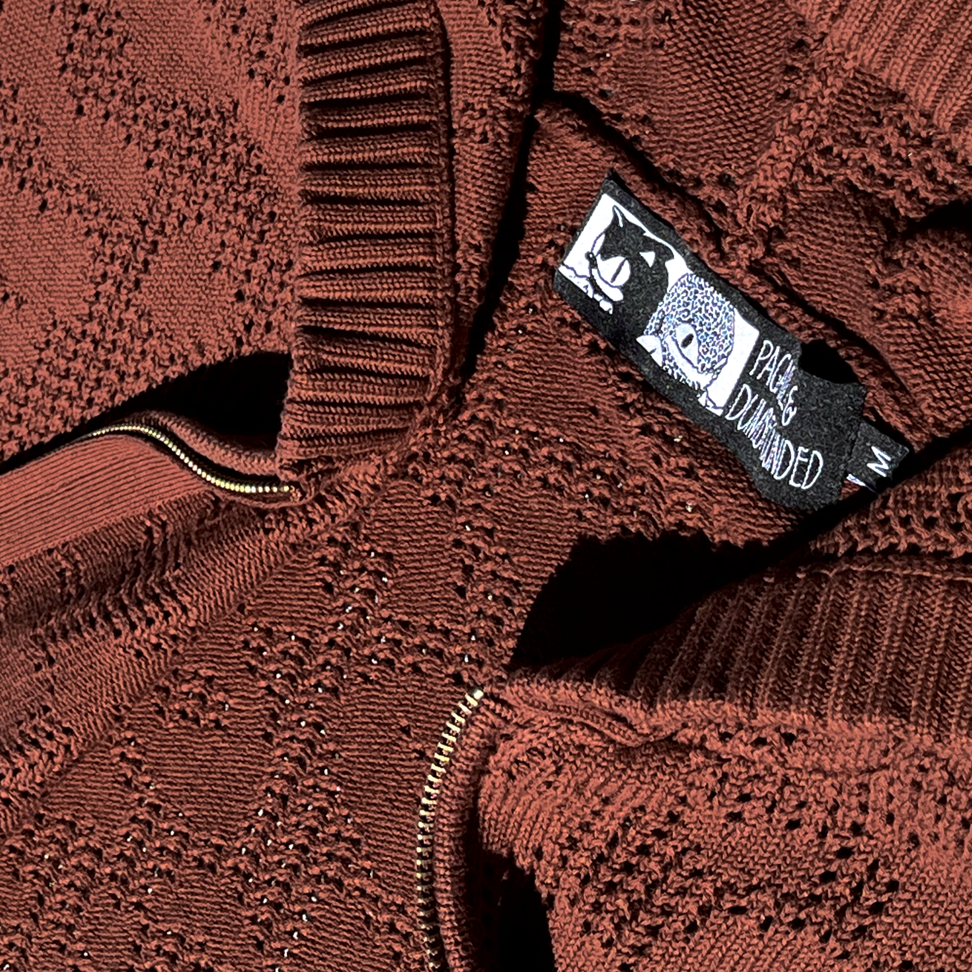 P&DF - Sweat à Capuche Zippé au Crochet - Caramel