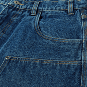 Classic H Double Knee Denim Short - Stone Wash Indigo