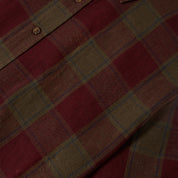 Cru Chemise en Mélange de Lin - Olive Surplus/Bordeaux