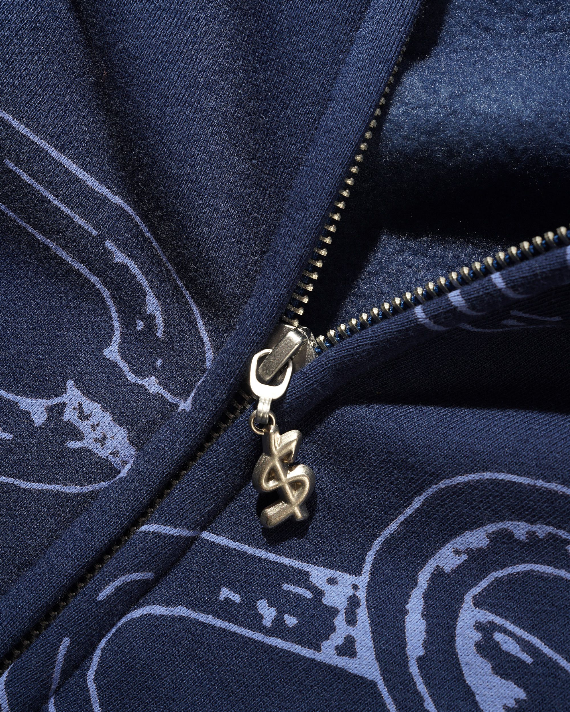 Chain Zip-Thru Hood - Navy