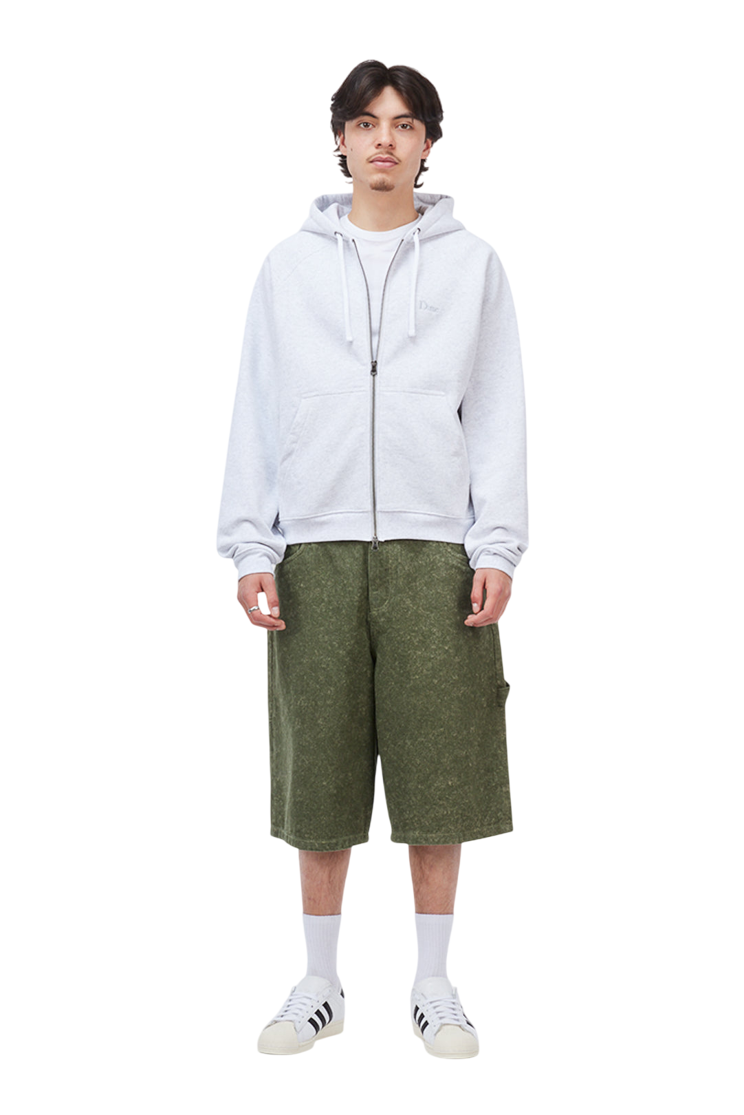 Classic Small Logo Zip Hoodie - Ash