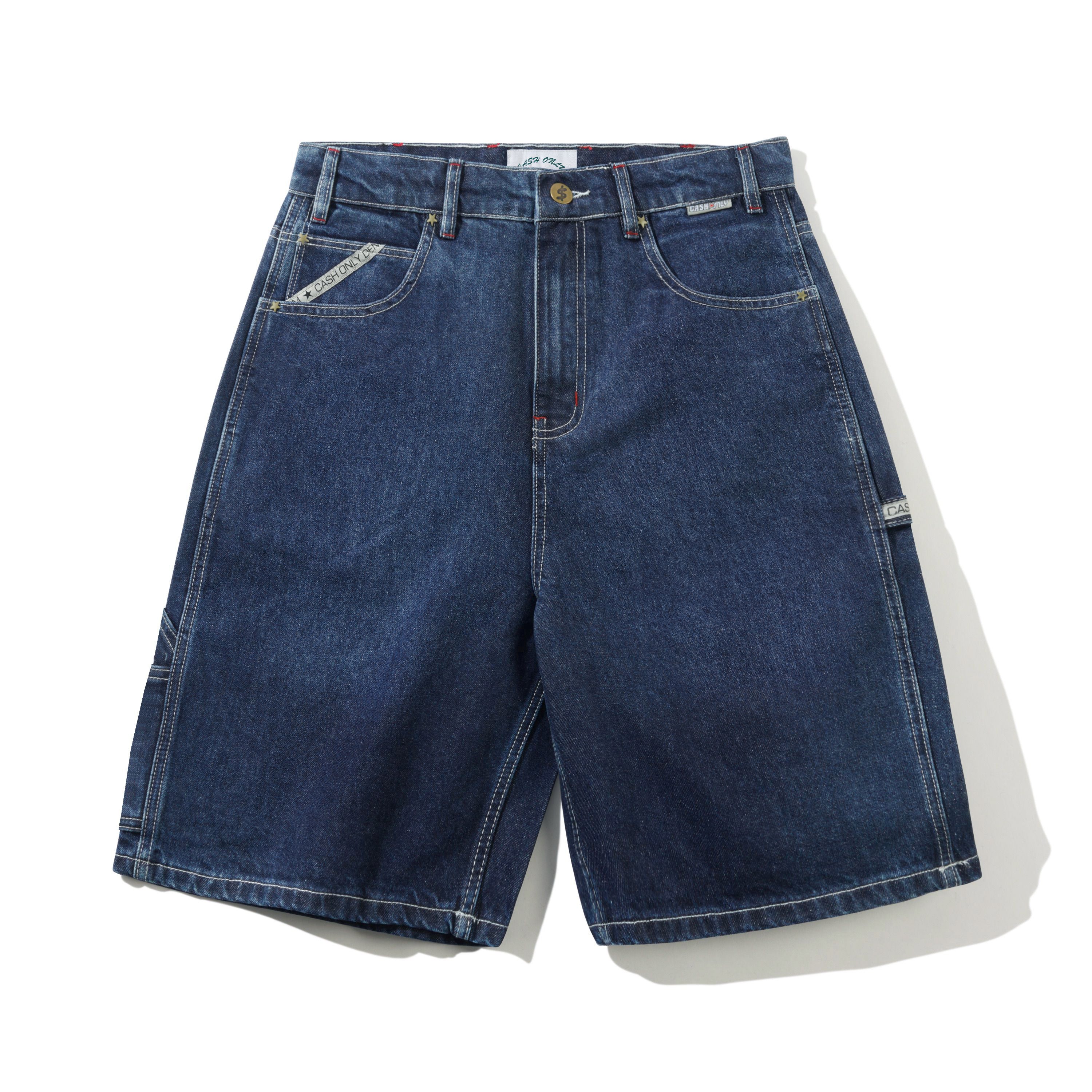Company Short en Denim - Bleu Slub Délavé et Usé
