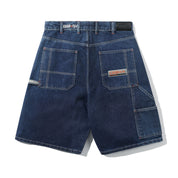 Company Short en Denim - Bleu Slub Délavé et Usé