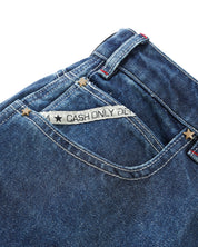 Company Short en Denim - Bleu Slub Délavé et Usé