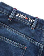 Company Short en Denim - Bleu Slub Délavé et Usé