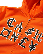 Currency Sweat à Capuche Zippé - Orange