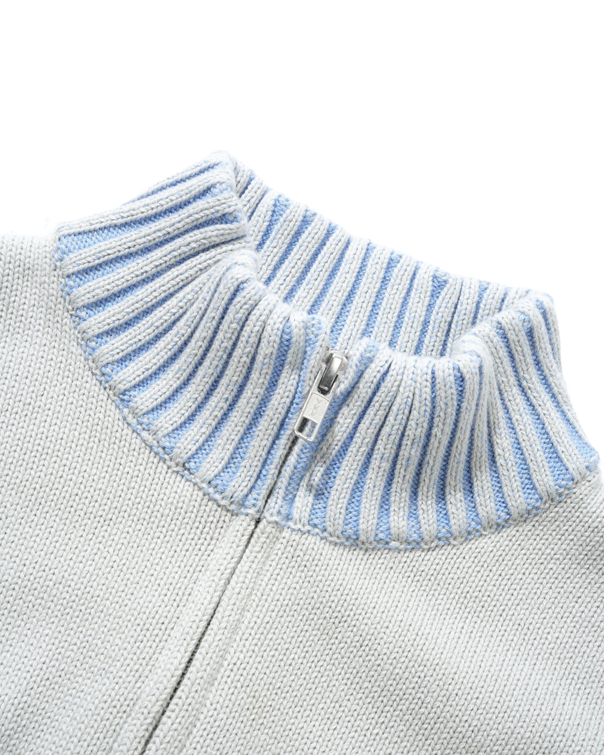 Diamond Zip-Thru Knit - Grey