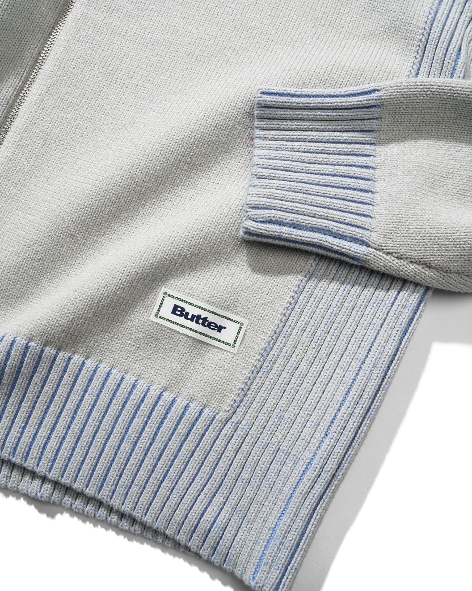 Diamond Zip-Thru Knit - Grey