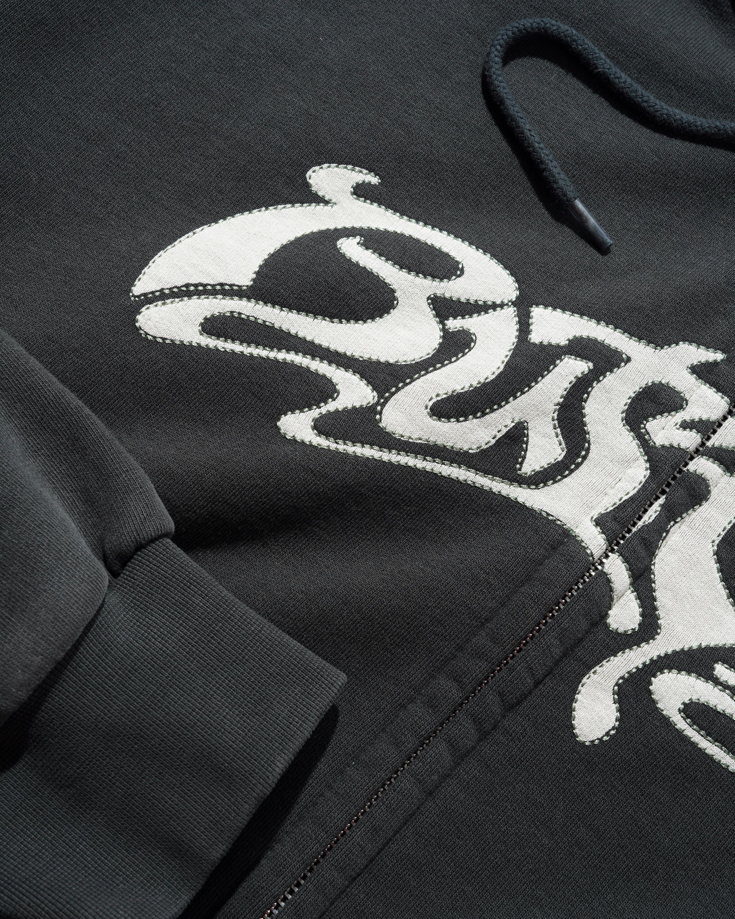 Sweat à Capuche Zippé Drummer - Noir Délavé