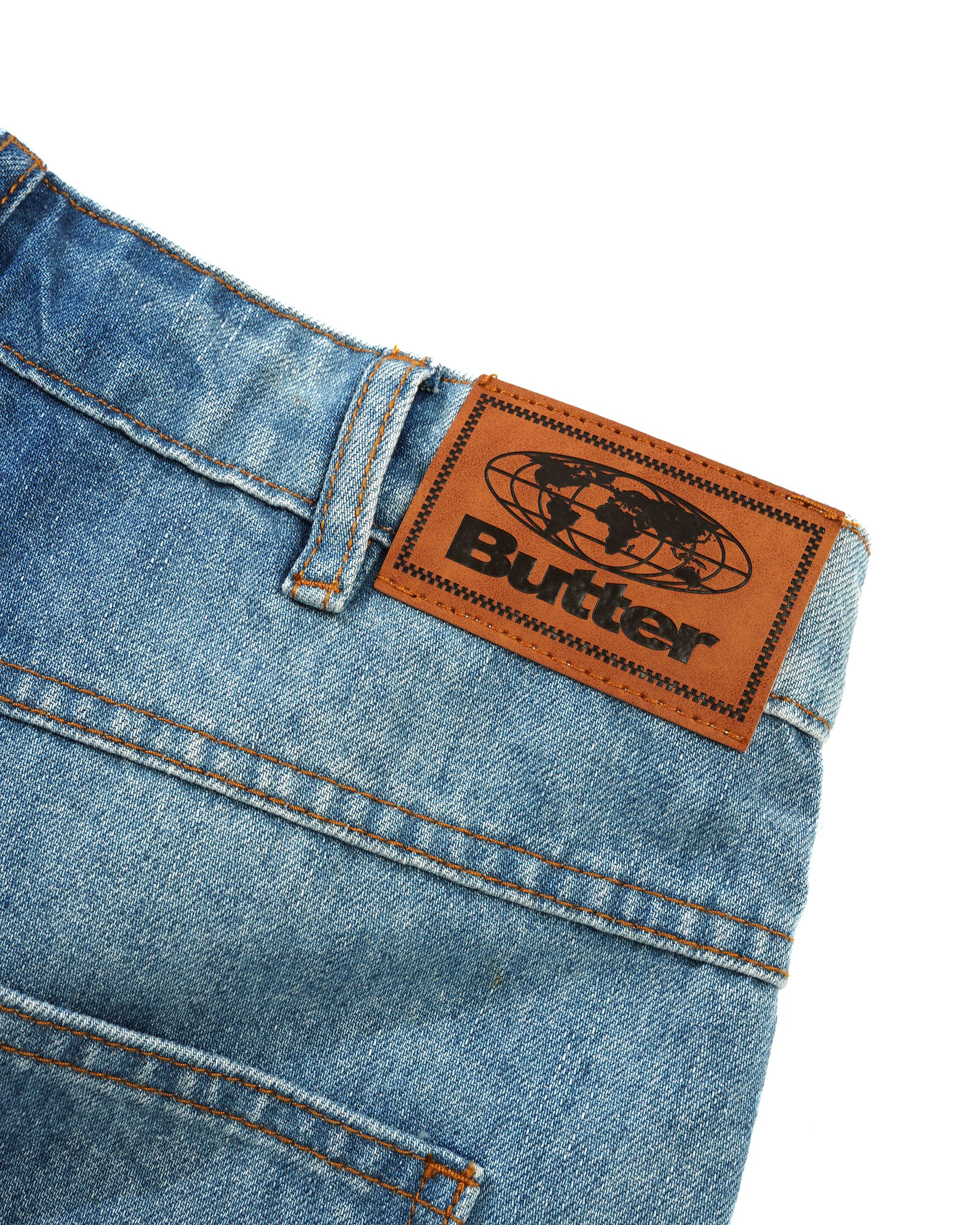 Encounter Jeans en Denim - Bleu Slub Délavé