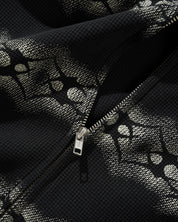 Faded Waffle Zip-Thru Hood - Washed Black