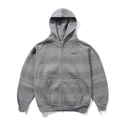 Faded Waffle Zip-Thru Hood - Washed Grey