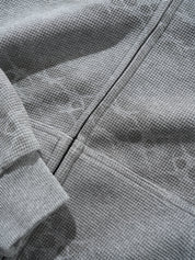 Faded Waffle Zip-Thru Hood - Washed Grey