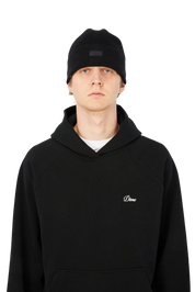 Cursive Rib Beanie - Black