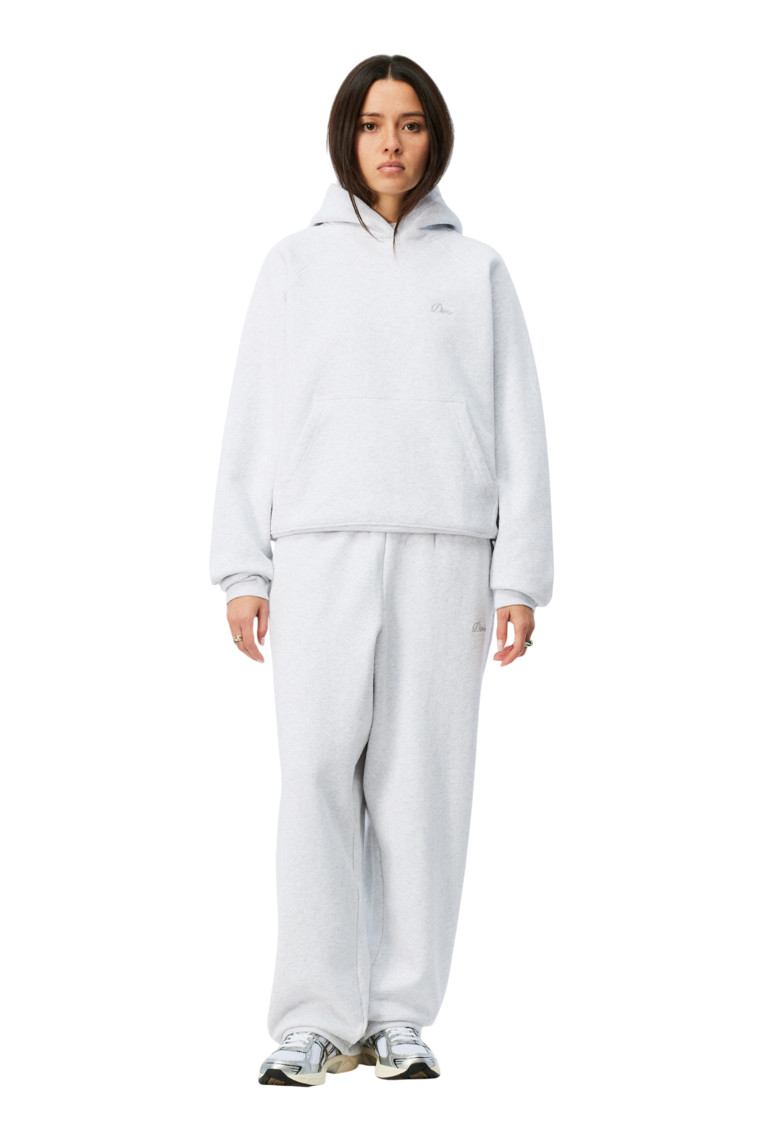 Cursive Small Logo Hoodie - Ash