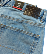 Check-5 Baggy Denim Pants - Stonewash Blue (Black Patch)