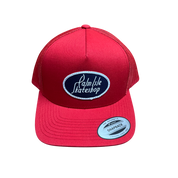 Gas Station 5-Panel Retro Trucker Cap - Red