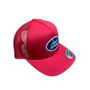 Gas Station 5-Panel Retro Trucker Cap - Red