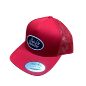 Gas Station 5-Panel Retro Trucker Cap - Red