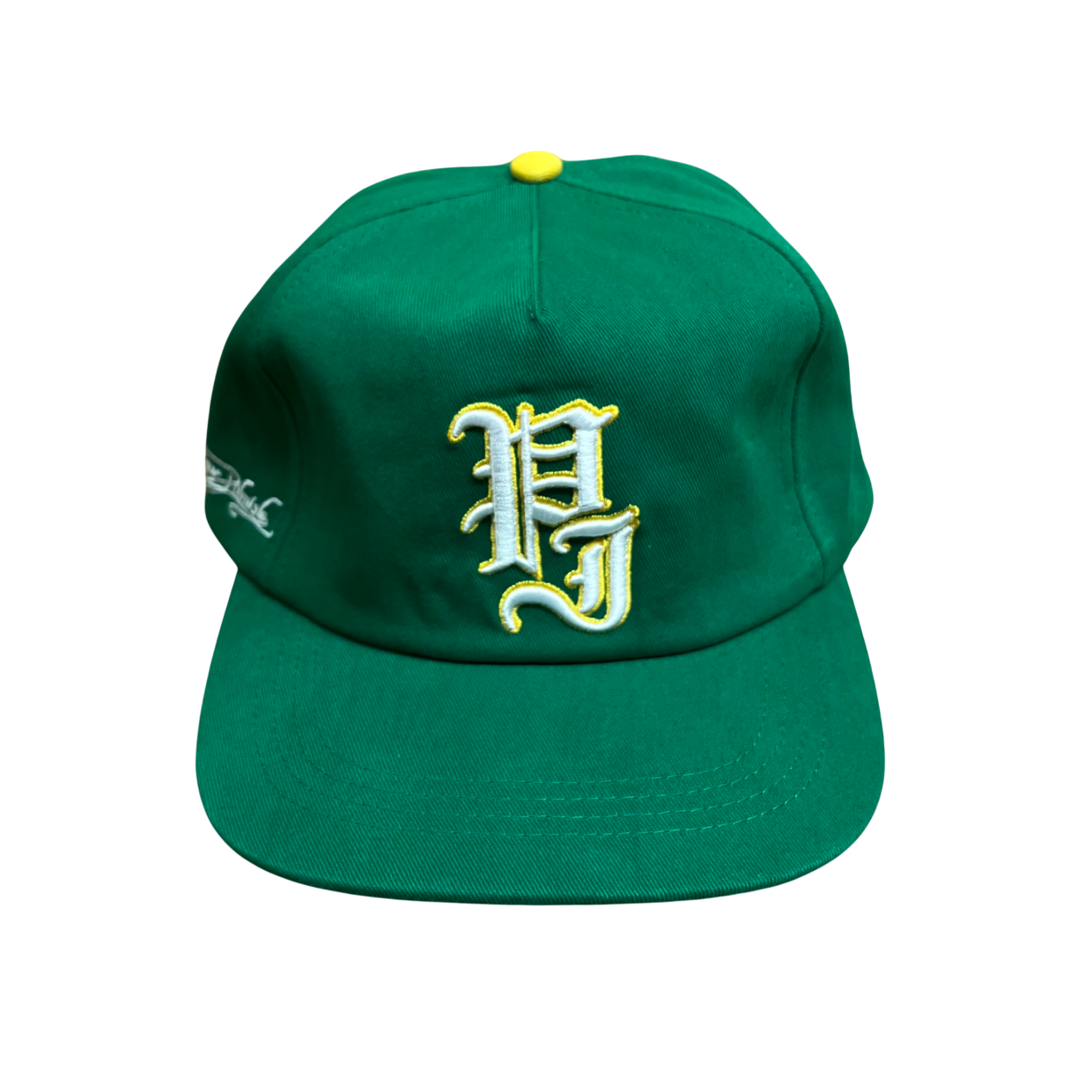 Stamp 5 Panel Snapback Cap - Green/Yellow