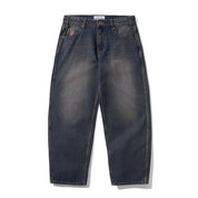 Logo Baggy Denim Jeans - Dark Navy Wash